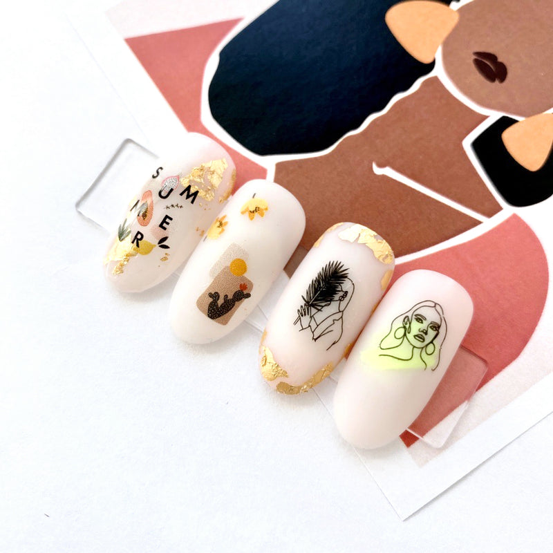 Nail decals for Russian nail designs, art for tropical nails