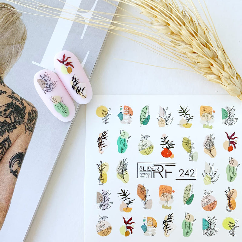 Slider.RF Leaf and feather nail decals