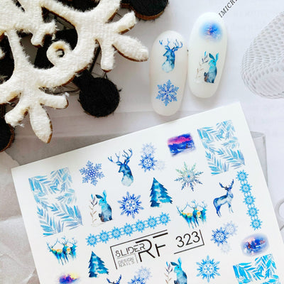 Slider.RF Winter snowflake nail decals for manicures and pedicures