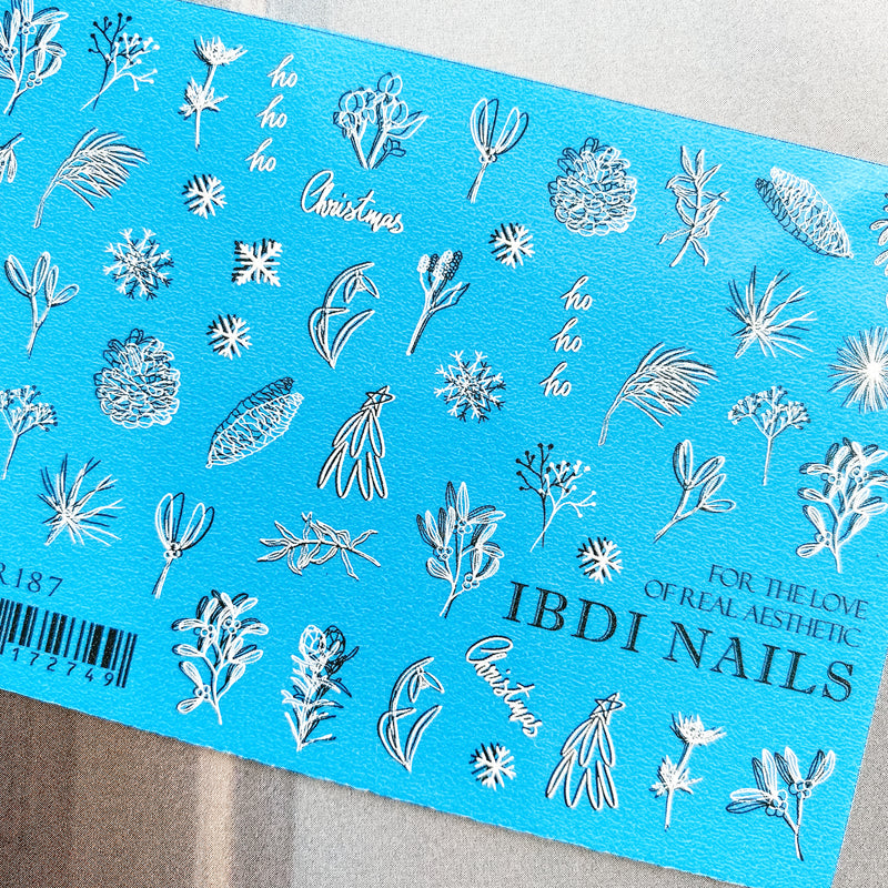 IBDI Christmas waterslide nail decals for manicures and pedicures