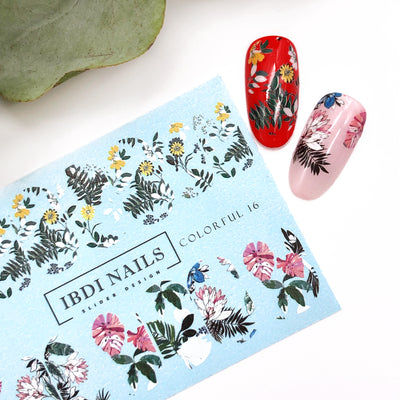 Beautiful and amazing summer flower nail decals. Used in manicures and pedicures to easily create nail art.