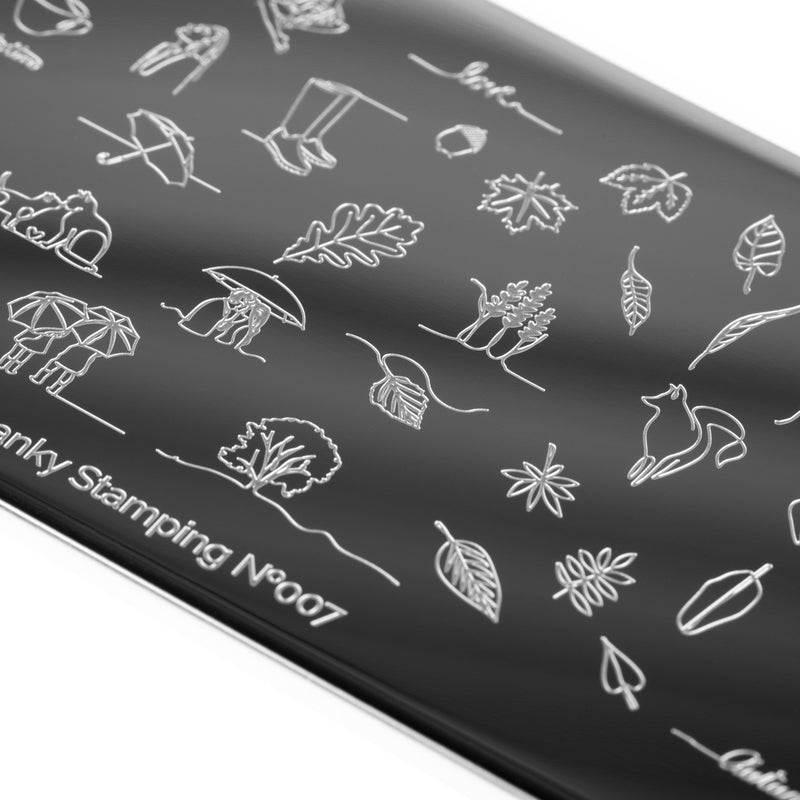 Swanky Stamping nail stamping plate feather and leaf