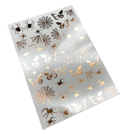 INKVICTUS Halloween waterslide nail decals with spiders and webs