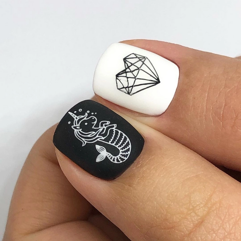 Manicure created with stamping plate
