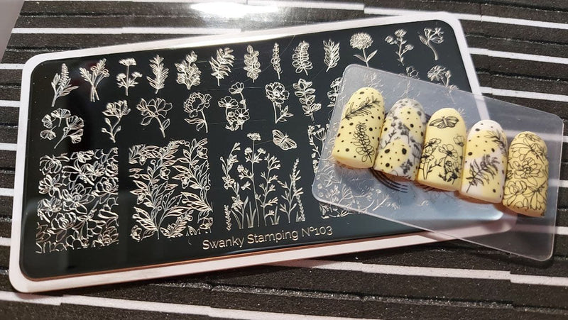 Swanky Stamping flower stamping plate for floral nail art