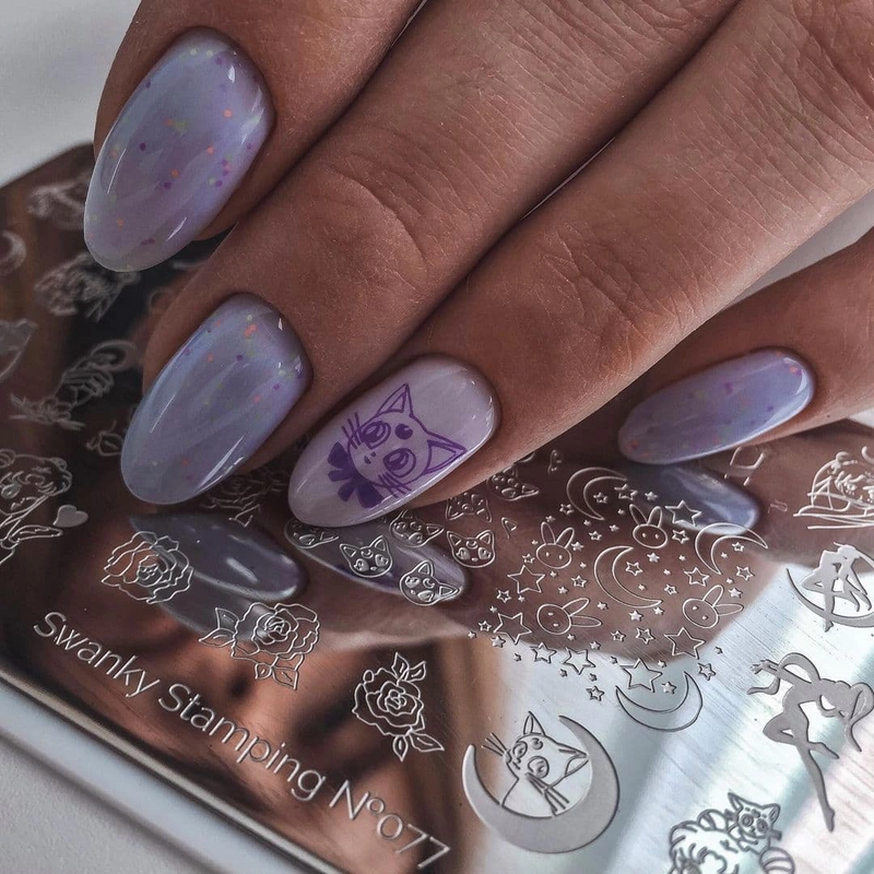 purple nail polish for stamping plate art