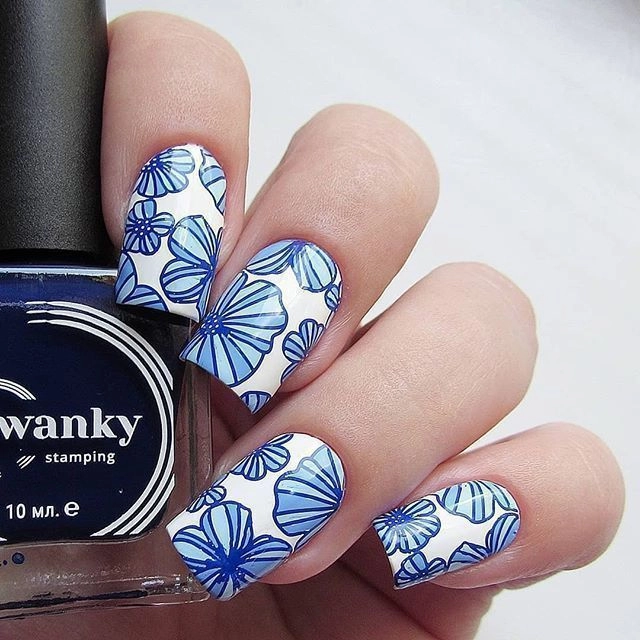 Swanky Stamping polish color blue