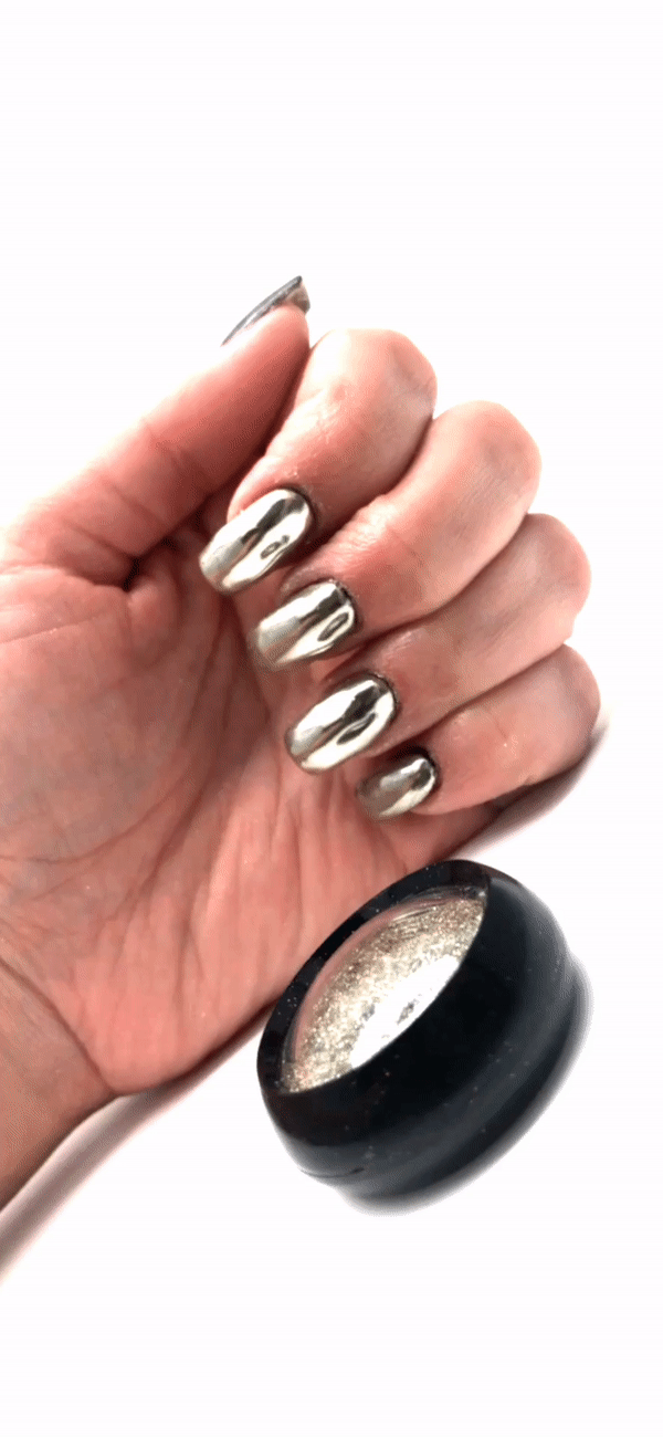 NOCTÍS Chrome silver nail pigment powder for Russian manicure