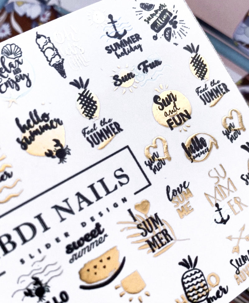 IBDI gold foil nail decals 
