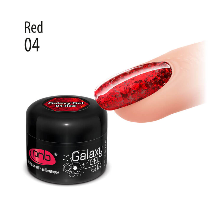 PNB red glitter  gel nail polish for Russian manicure