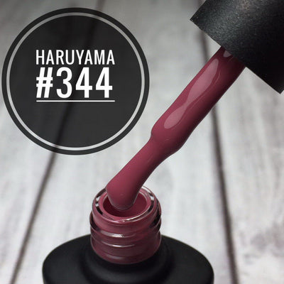 Haruyama 344 Mauve red gel nail polish for Russian manicures and pedicures