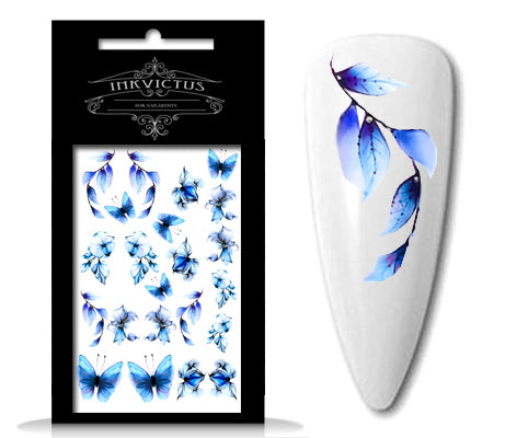 INKVICTUS leaf and butterfly waterslide nail decals