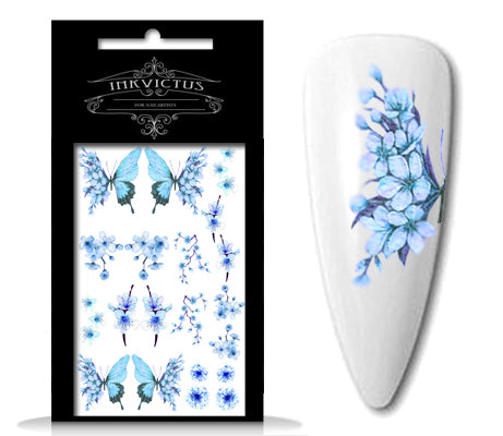 INKVICTUS butterfly and flower waterslide nails decals for manicures and pedicures