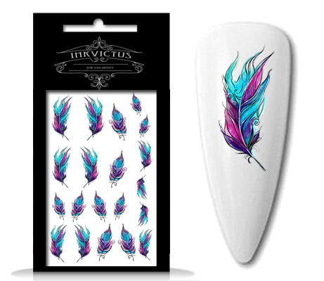 INKVICTUS feather nail decals for manicures and pedicures