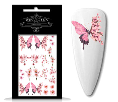 INKVICTUS flower and butterfly nail decals