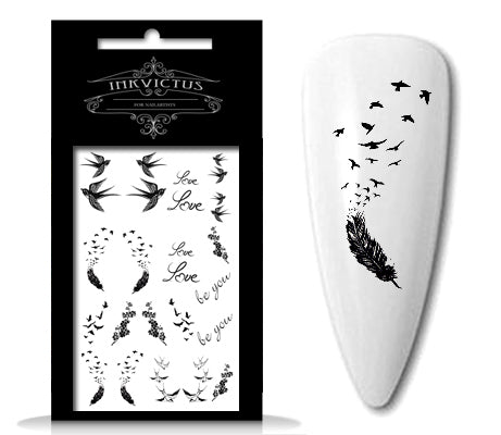 INKVICTUS Feather nail decals / sliders 5022