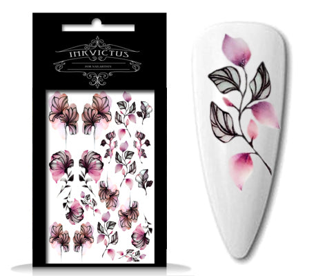 INKVICTUS Flower waterslide nail decals for manicures and pedicures
