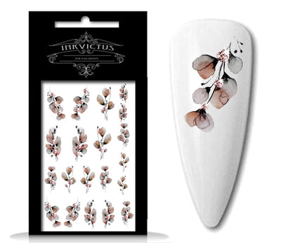 INKVICTUS Flower waterslide nail decals with glitter