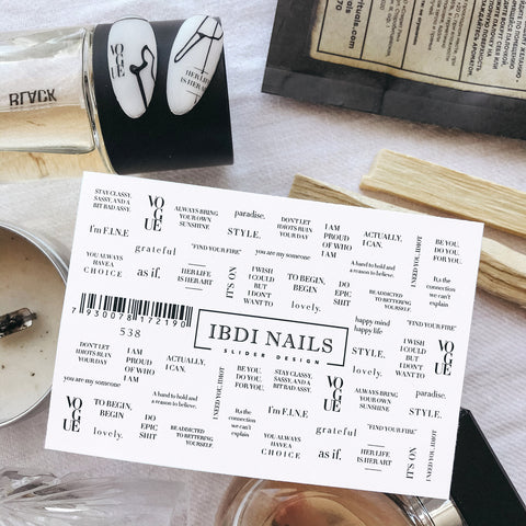 IBDI Word waterslide nail decals for manicures and pedicures