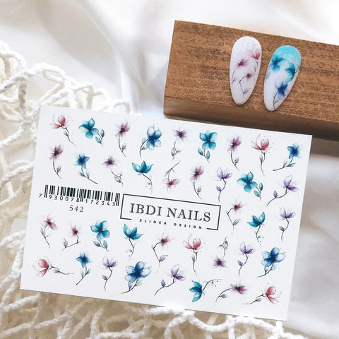 IBDI Flower waterslide nail decals for manicures and pedicures