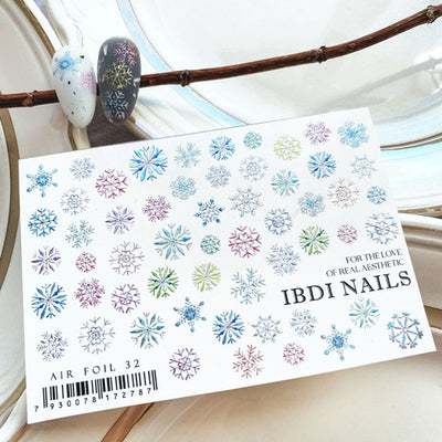 IBDI winter snowflake nail decals for manicures and pedicures