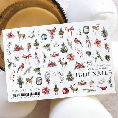 IBDI winter waterslide nail decals for manicures and pedicures