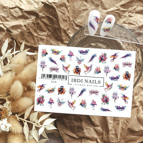 IBDI Bird waterslide nail decals for manicures and pedicures