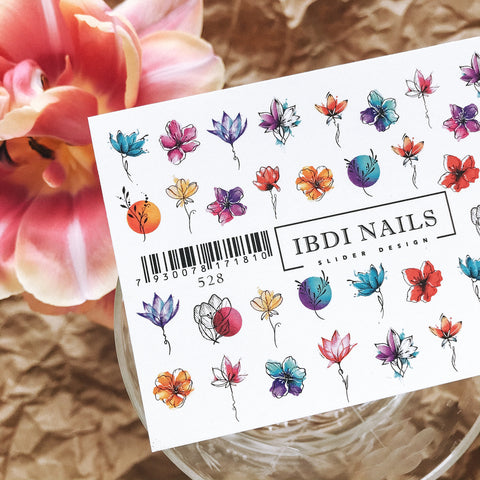 IBDI waterslide flower nail decals