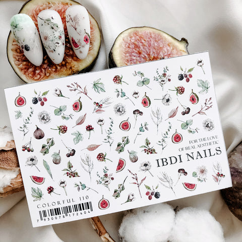 IBDI Fig waterslide nail decals for manicures and pedicures