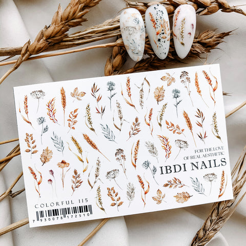 IBDI Autumn waterslide nail decals for manicures and pedicures