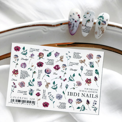 IBDI Flower nail decals for manicures and pedicures