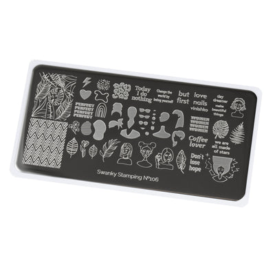 Swanky stamping nail plate for manicures and pedicures