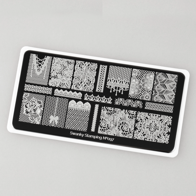 Swanky Stamping pattern nail stamping plate 097 for manicures and pedicures