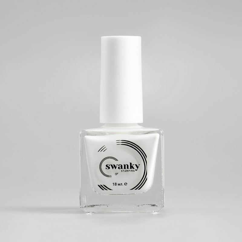 Swanky Stamping white polish for nail art