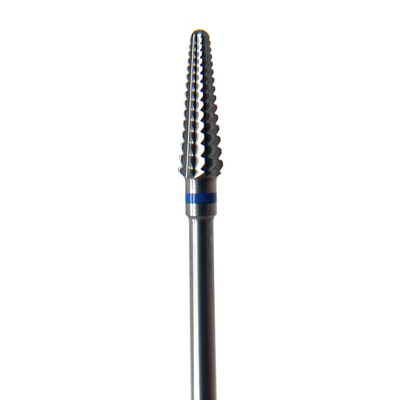 Slim cone, Medium grit carbide nail drill bits for a Russian manicure, tiny etched grit provides superior gel polish removal