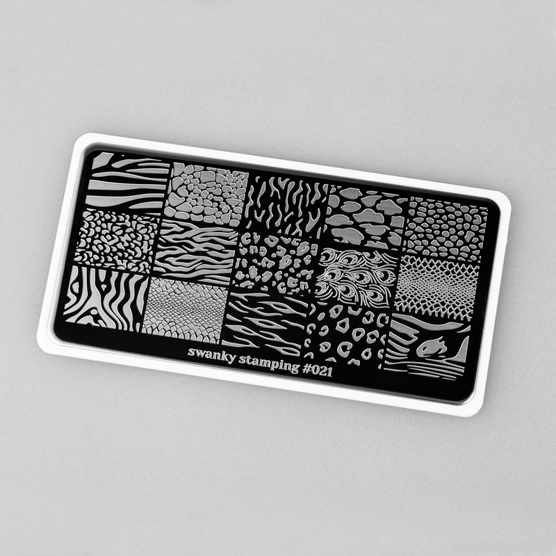 Swanky Stamping 021 animal print nail stamping plates