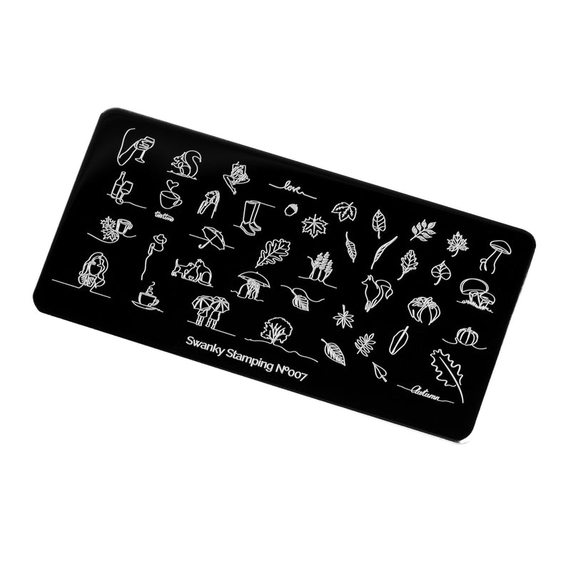 Swanky Stamping nail stamping plate feather and leaf
