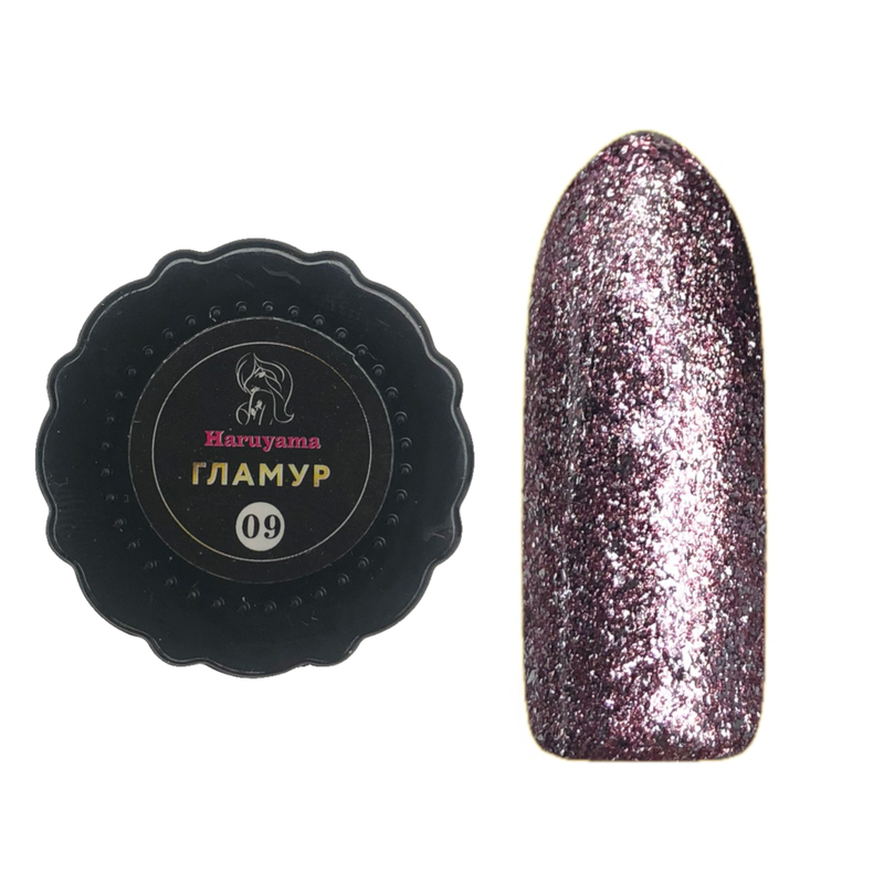Haruyama glitter gel nail polish pink 09 for Russian manicure