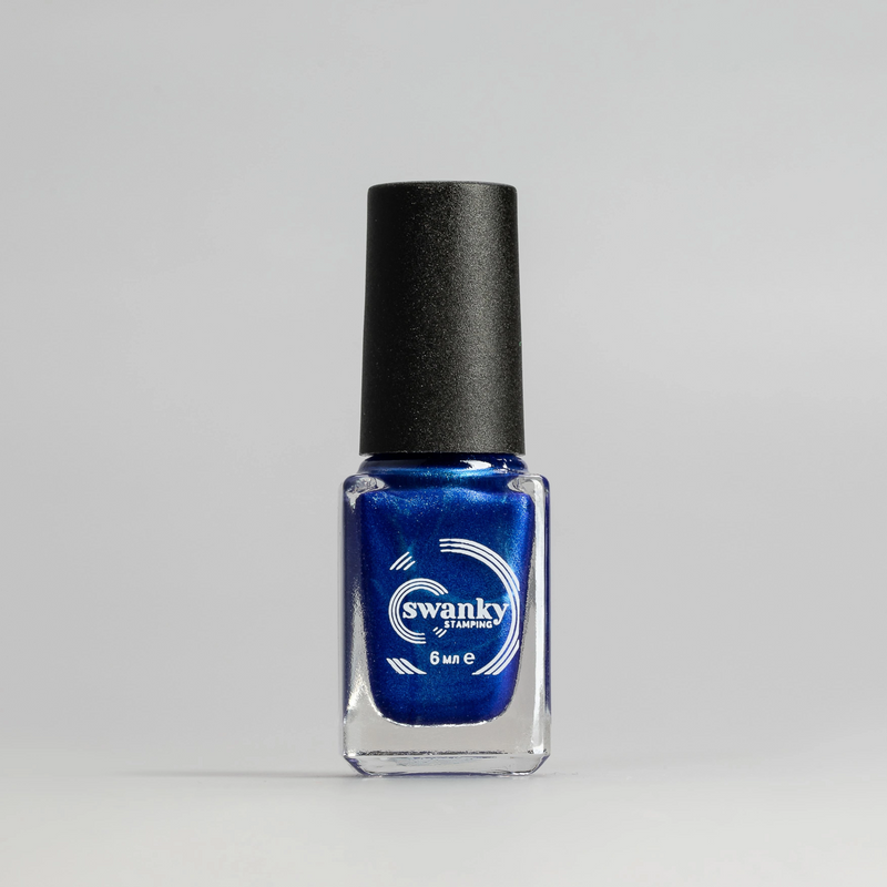 Metallic blue nail polish for stamping plates