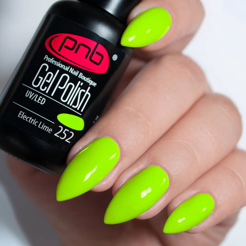 PNB green gel nail polish 252 Electric Lime – NashlyNails