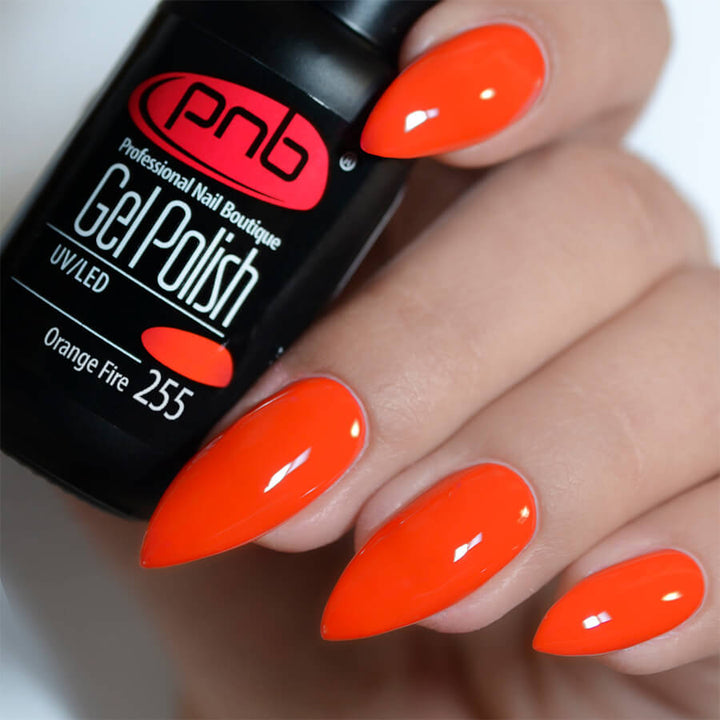 PNB orange gel nail polish 255 Orange Fire – NashlyNails