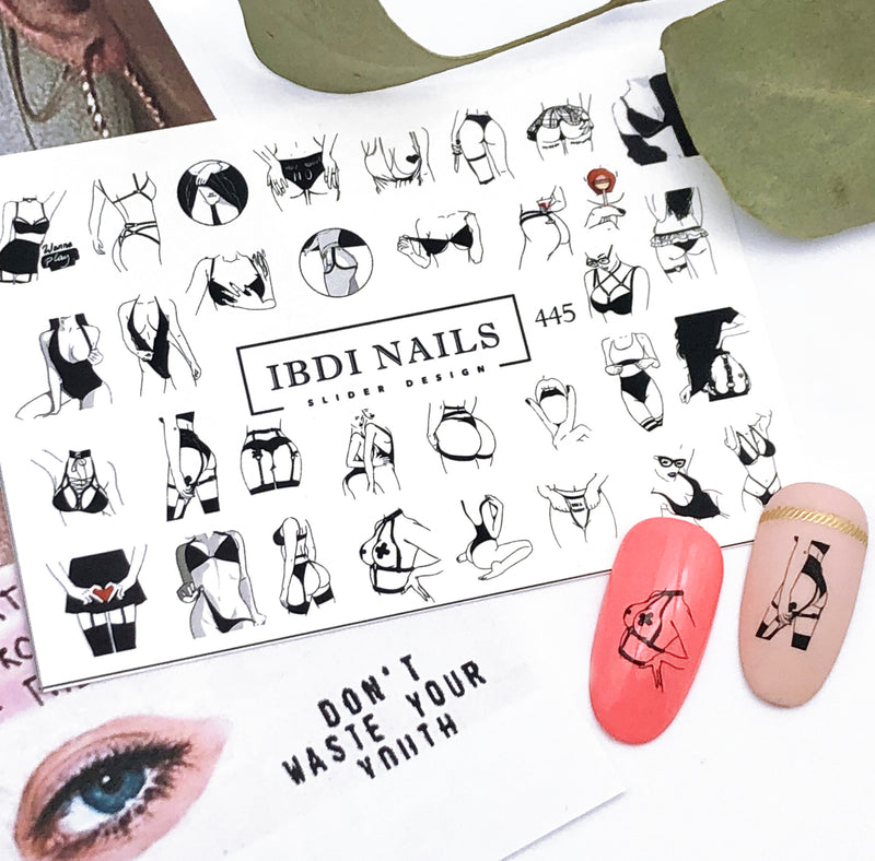 Sexy and provocative nail decals for manicures and pedicures