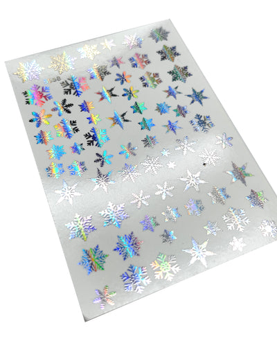 INKVICTUS foil snowflake nail decals for manicures and pedicures