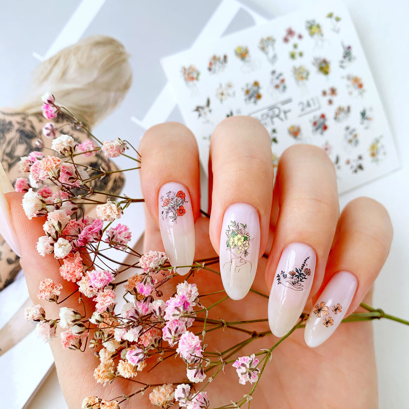 Slider.RF example of flower nail decal manicure