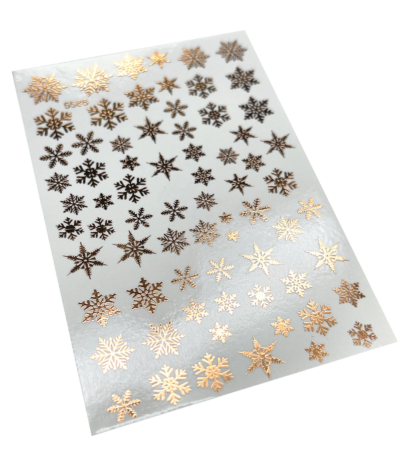 INKVICTUS Winter snowflakes nail decals / sliders copper foil 5588