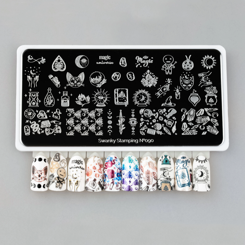 Swanky Stamping Halloween magic stamping plates for manicure and pedicure nail art