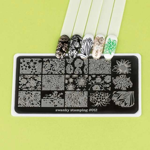 Swanky Stamping flower nail art plate